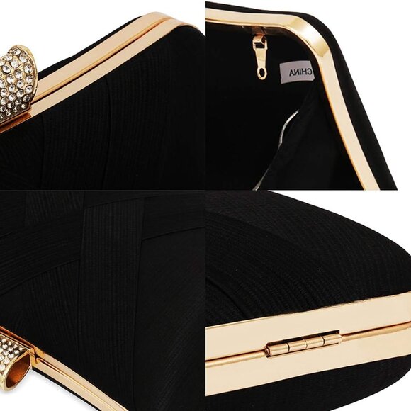 Womens Evening Clutch Bag Designer Evening Handbag Hand Bag,Lady Party Wedding C - Picture 4 of 8